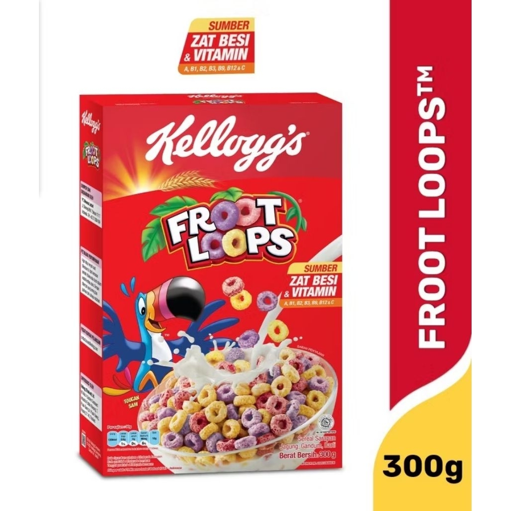 

Kelloggs Froot Loops Breakfast Cereal 300gr