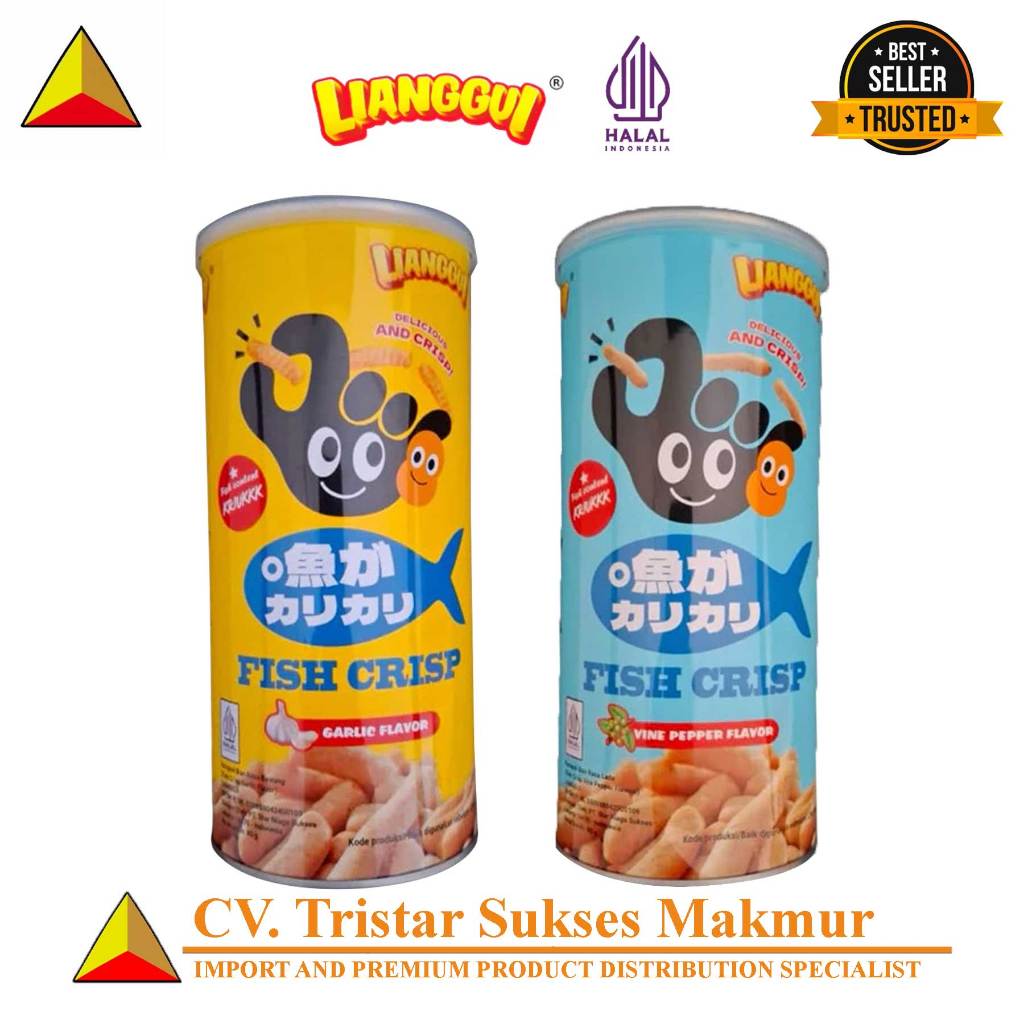 

(HALAL) Lianggui Fish Crips 80gr – Snack Ikan Renyah Rasa Vine Pepper & Bawang Putih, Gurih Pedas Nagih