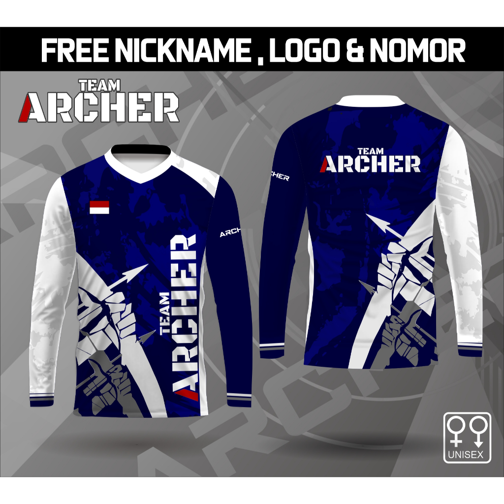 Baju kaos oalah raga panah jersey archer panahan lengan panjang
