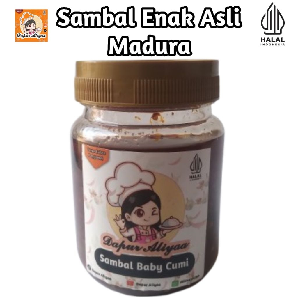 

Dapur Aliyaa Sambal Cumi Cakalang Teri Bumbu Hitam Kemasan Botol 200 gram enak gurih Asli madura