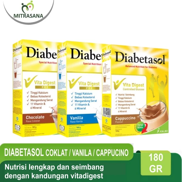 

Diabetasol Vita Digest Vanilla/Coklat/Cappuccino 170gr