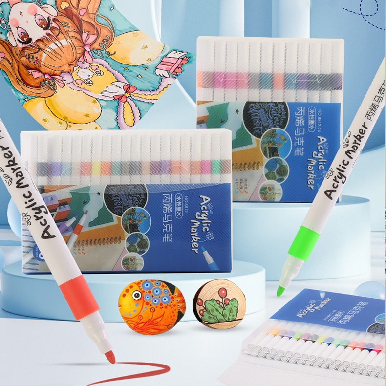 

Ay00! KOCO Marker Set Spidol Akrilik DIY Painting 12/24/36/48/60/80 Warna Akrilik Pulpen Drawing