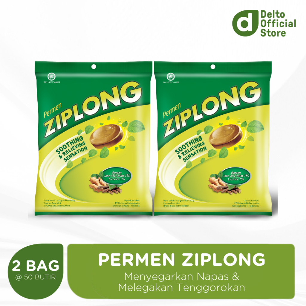 

Permen Ziplong Bag 50 Butir - Permen Mint Licorice Melegakan Tenggorokan Menyegarkan Nafas Membuat Nafas Lebih Plong