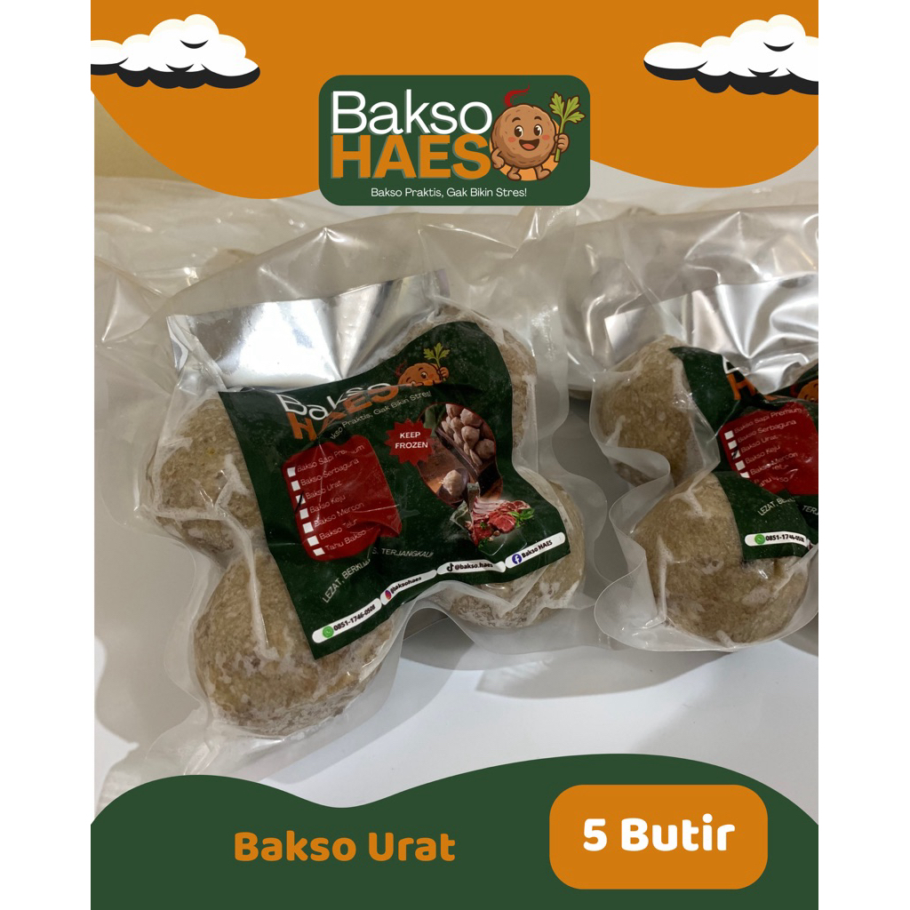 

[Frozen Bakso] Bakso Urat Premium 100% Daging Sapi Isi 5 Butir Homemade