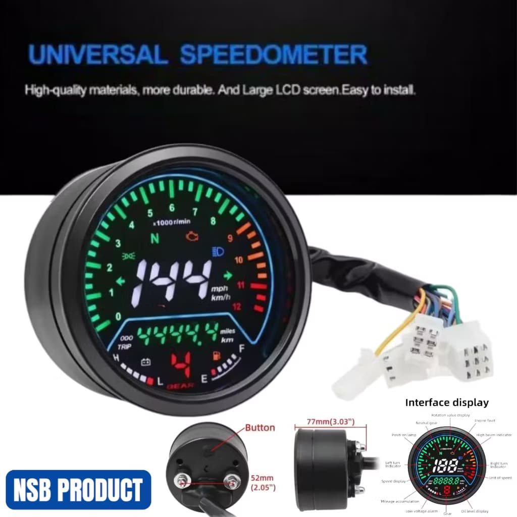 SPEEDOMETER DIGITAL BABON BULAT UNIVERSAL SPEEDOMETER DIGITAL BABON + KABEL SENSOR MAGNET UNIVERSAL 