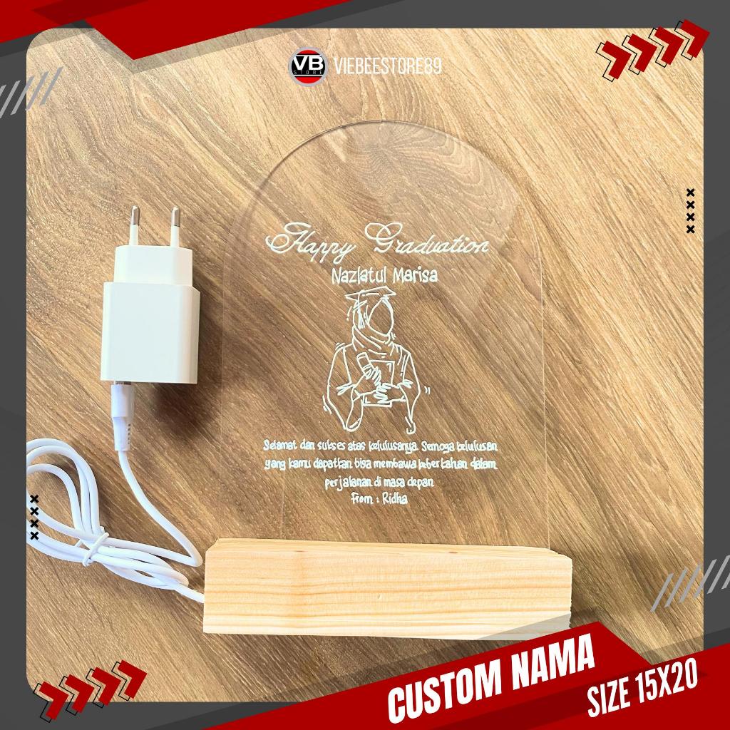 GIFT AKRILIK CUSTOM LED BISA LAMPU TIDUR TERMURAH