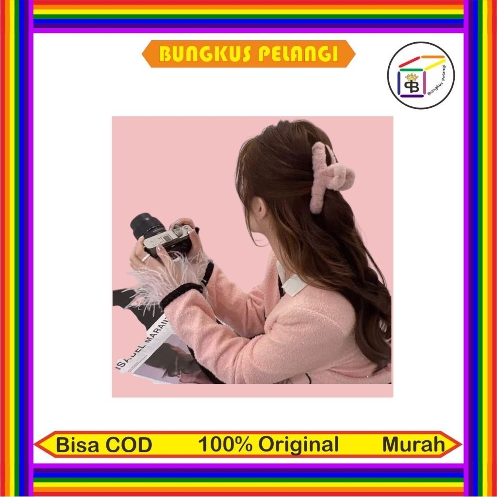 Jepit Rambut Bulu Wanita / Aksesoris Rambut Wanita Dewasa Model Jepit