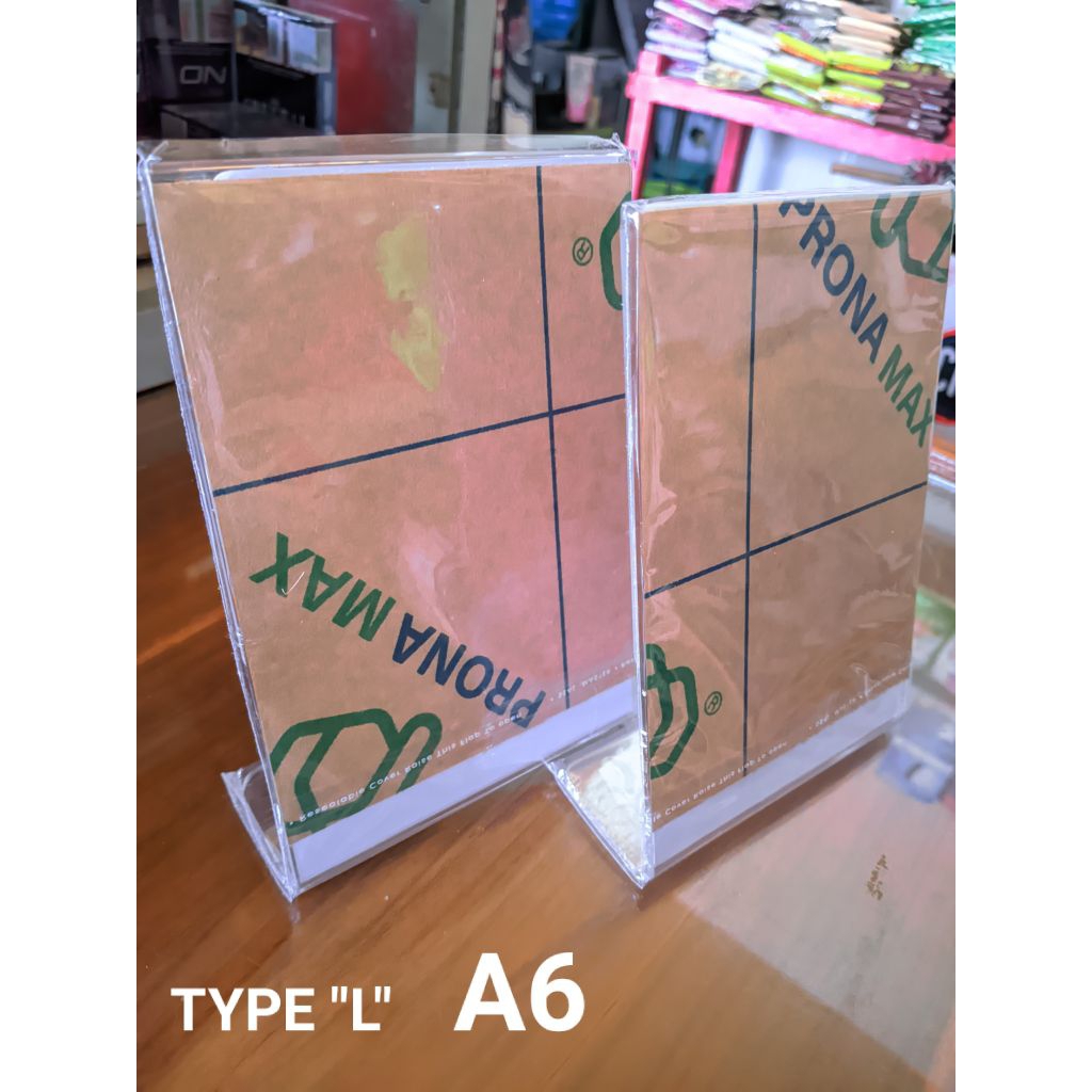 

STAND QRIS A6 DISPLAY BROSUR A6 AKRILIK TYPE L