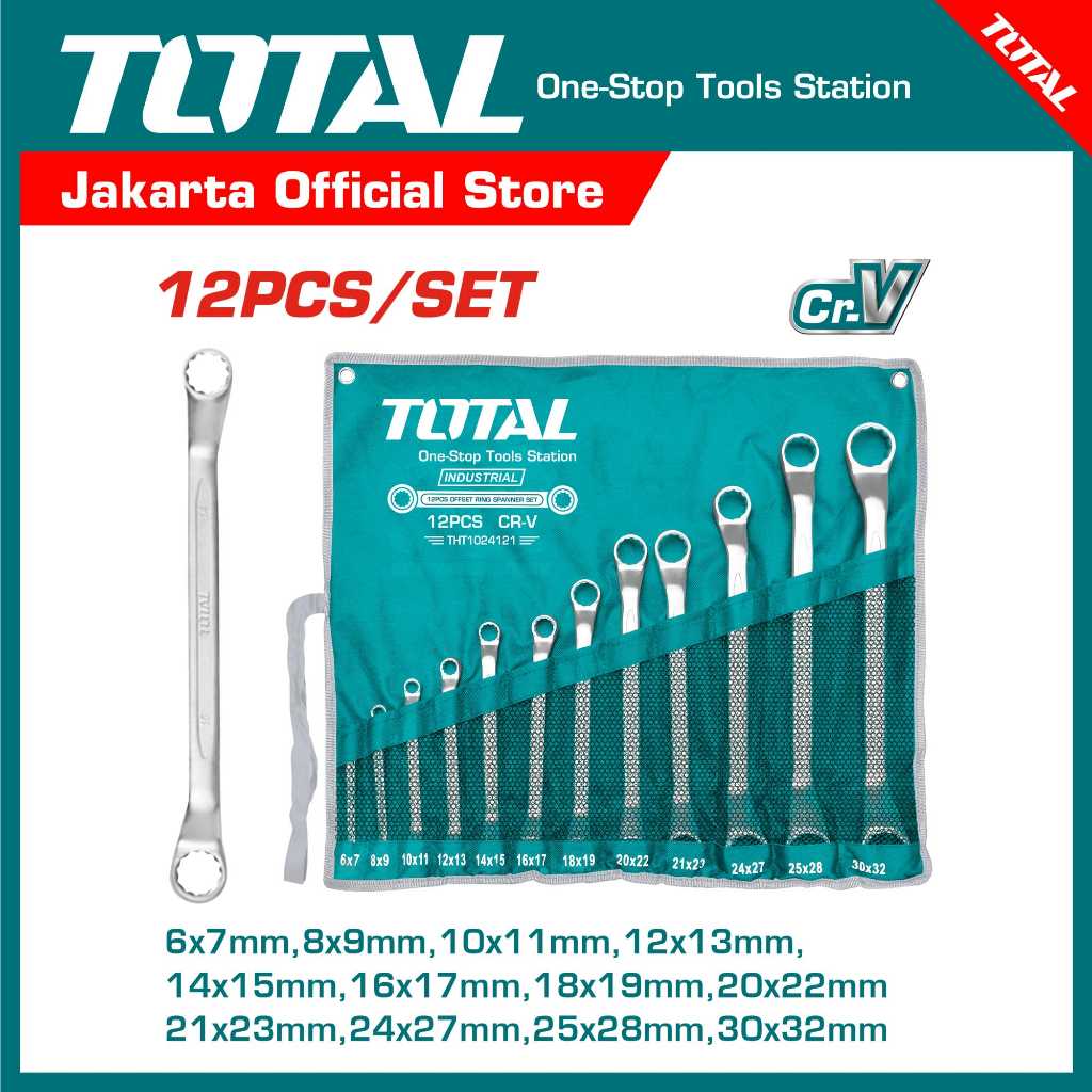 TOTAL Kunci Ring Offset 12 Pcs offset ring spanner set THT1024121