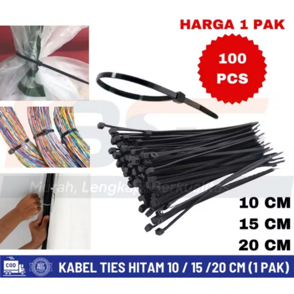 

kabel ties hitam 2,5mm 100 pcs nylon 66 serbaguna