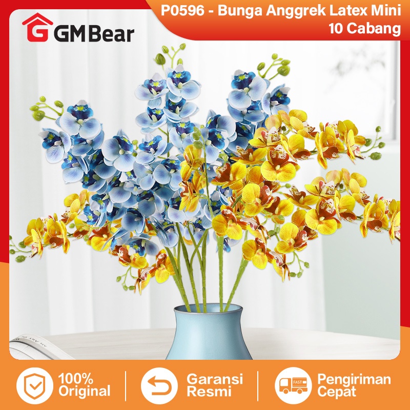GM Bear Bunga Anggrek Latex Mini Artificial 10 Cabang P0596 -  Bunga Anggrek Latex Mini Imitasi Arti