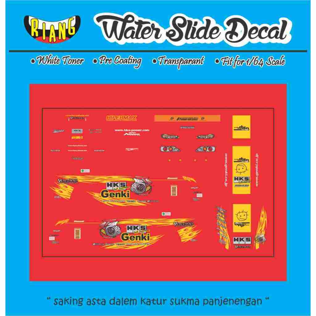 Decal Hot Wheels Nissan Silvia S15 HKS Genki