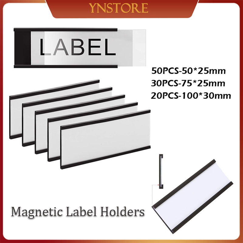 

50pcs-50x25mm Magnetic Label Holder Magnetik Label Harga Dirak Price Tag Magnetik Dengan Pelindung Plastik