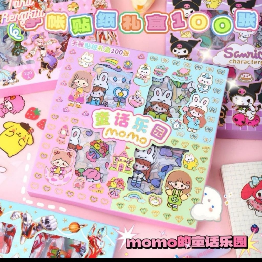 

STICKER MOMO MIX 100pcs sticker anti air tahan air