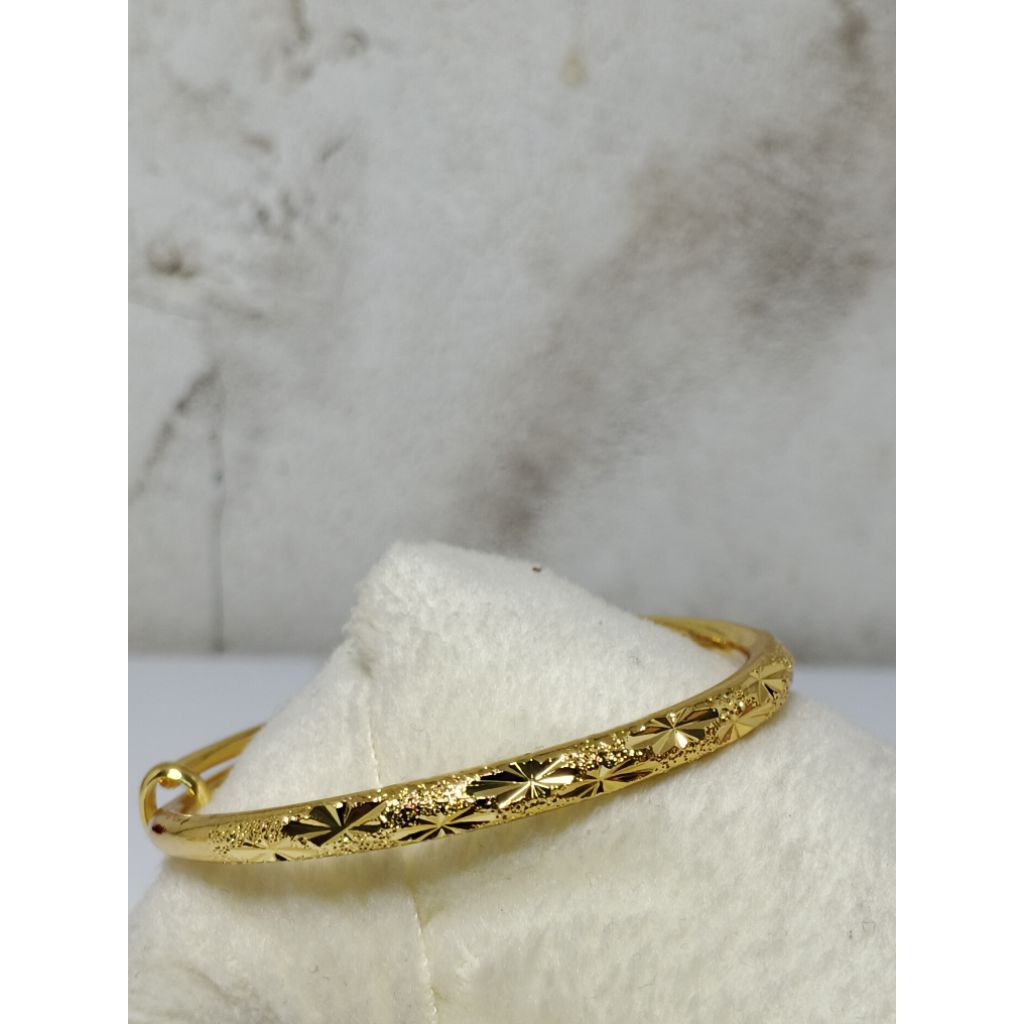 Gelang Bangle Motif Dubai Corak Bintang Perhiasan Wanita Lapis Emas