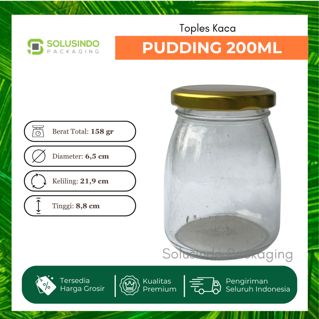 Jar Kaca Pudding 200ml - Toples Kaca puding cake glass jar (MINIMAL 10 PCS)