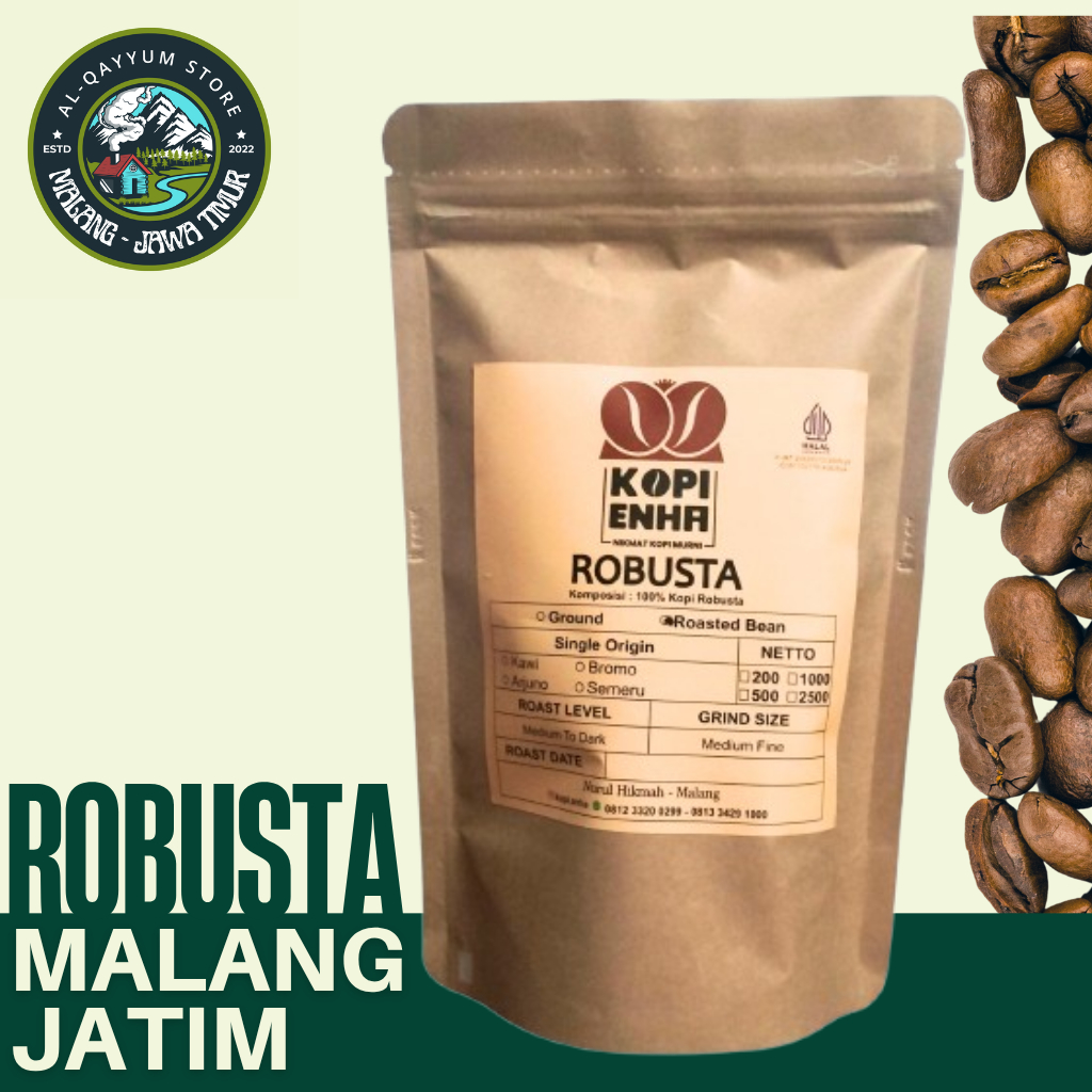 

KOPI BUBUK ENHA ROBUSTA 100% KOPI MURNI PEGUNUNGAN JAWA TIMUR