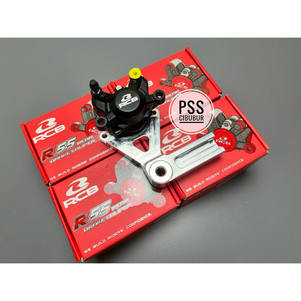 KALIPER BELAKANG RCB R55 2 PISTON NINJA RR OLD NINJA RR NEW NINJA R NINJA SS NINJA SSR SET BREKET AL