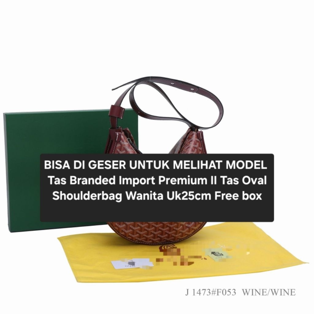 BISA DI GESER UNTUK MELIHAT MODEL Tas Branded Import Premium II Tas Oval Shoulderbag Wanita Uk25cm F