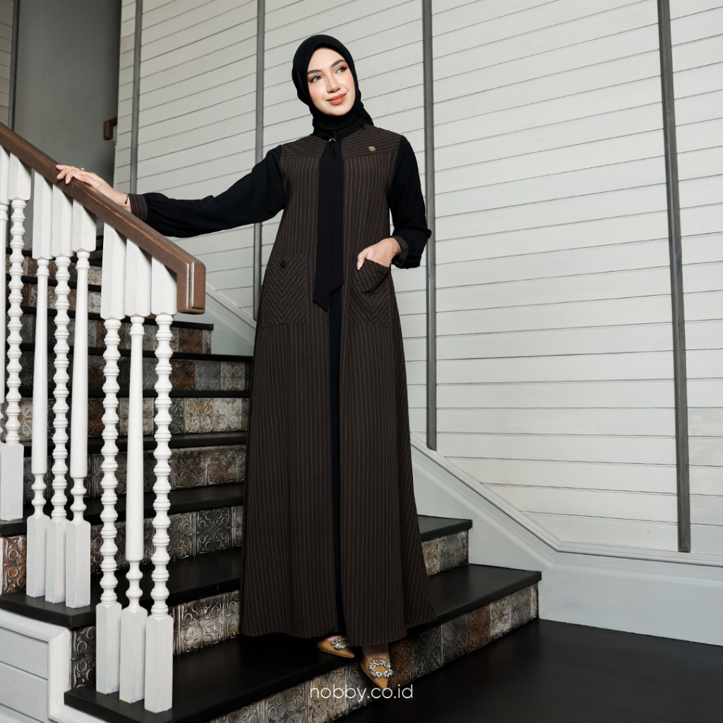 Parama Dress Gamis Muslim Terbaru Bahan Woolpeach Ultimate by Nobby
