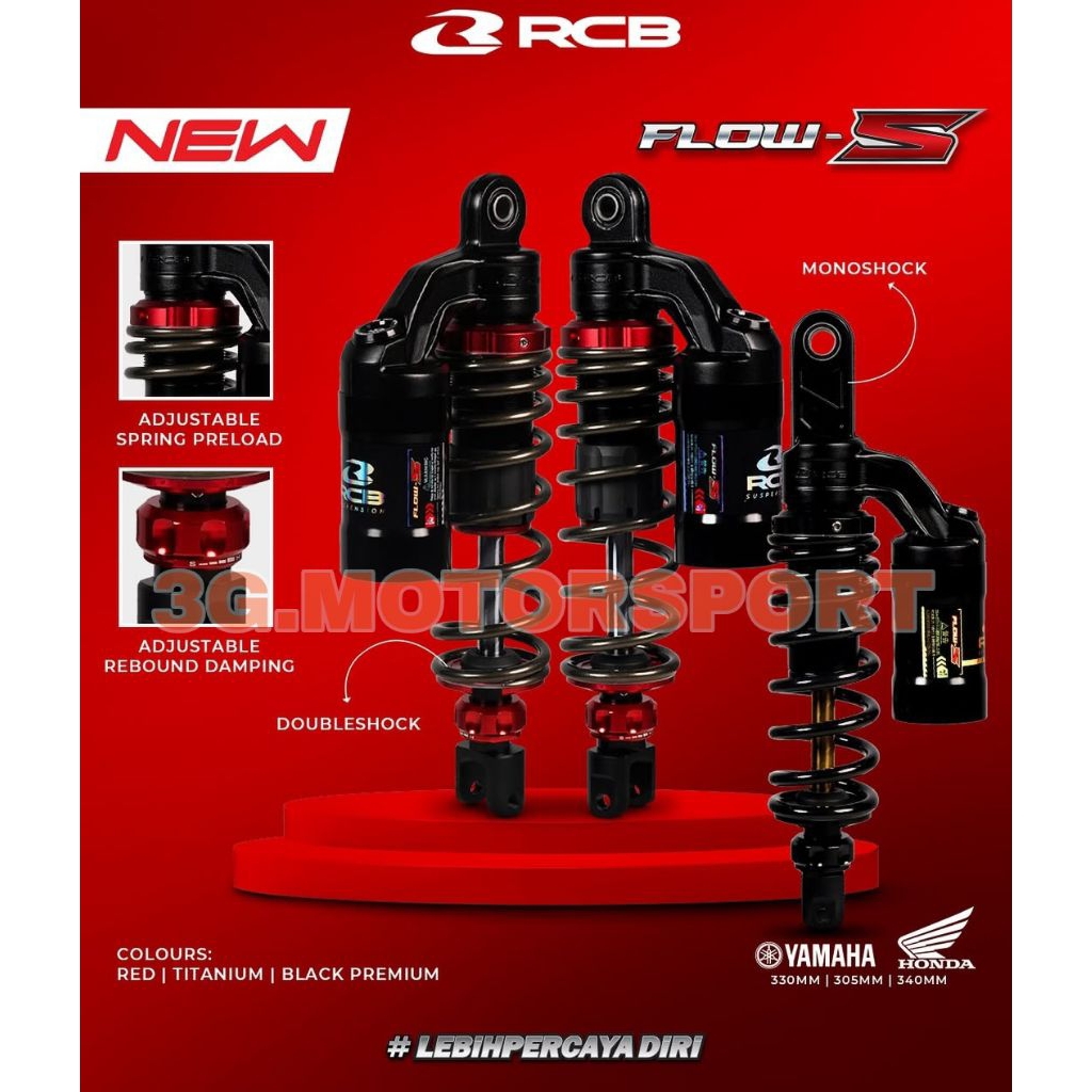 Shock belakang/shockbreaker Flow-s Pcx160 365mm Rcb