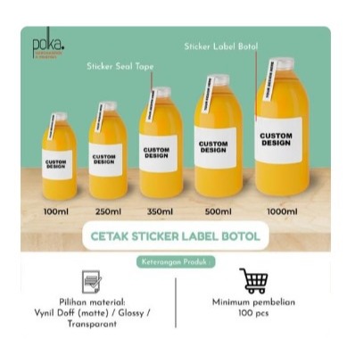 

CUSTOM CETAK STICKER LABEL BOTOL MINUMAN LITERAN