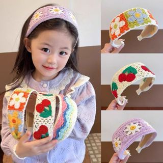 [KIDSFASHIONKOLEKSI520] Bando Bandana Rajut Lucu Anak Perempuan Motif