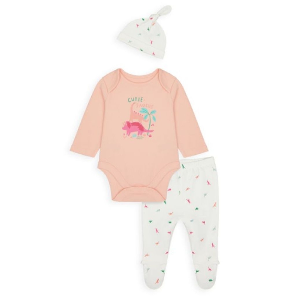 (NEW) Mothercare Dino Three Piece Set / Set Jumper Mothercare / Set Tidur Mothercare / Set Mothercar