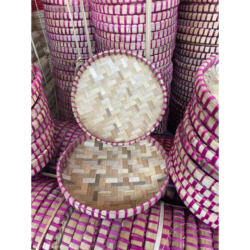 Tampah Bambu Bulat Tampah Bambu Mini Tampah Tumpeng Tempat Nasi Kuning Tampah Kue Ukuran 23 cm