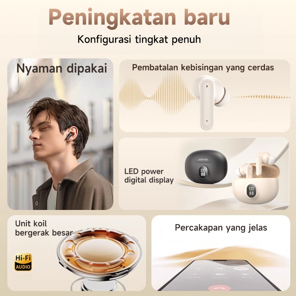 Jovitech Ep95R Headset Tws Bluetooth 5.4 True Wireless Headset Bluetooth 5.4 Low Latency Tws Gaming