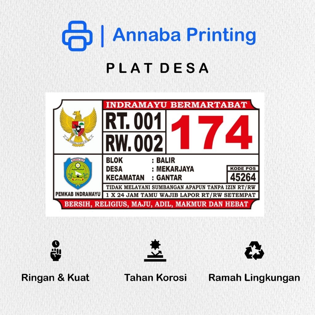 Plat Nomor Rumah Alumunium Murah Kualitas Bagus