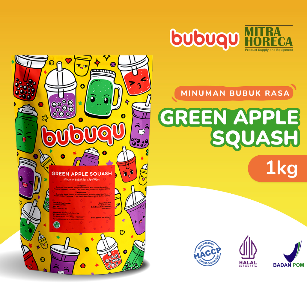 

Bubuqu Green Apple Squash Powder Drink 1 Kg - Bubuk Minuman Apel Hijau