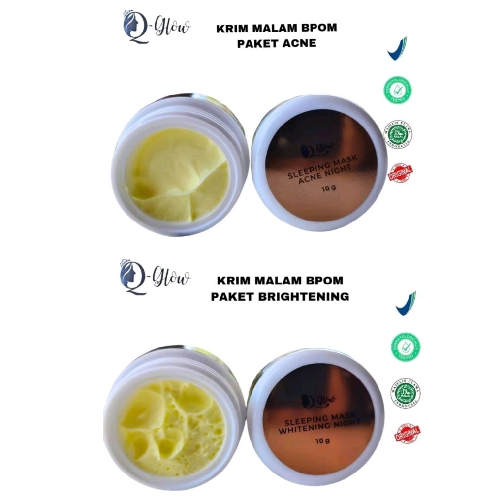 NIGHT CREAM ACNE BPOM Q GLOW