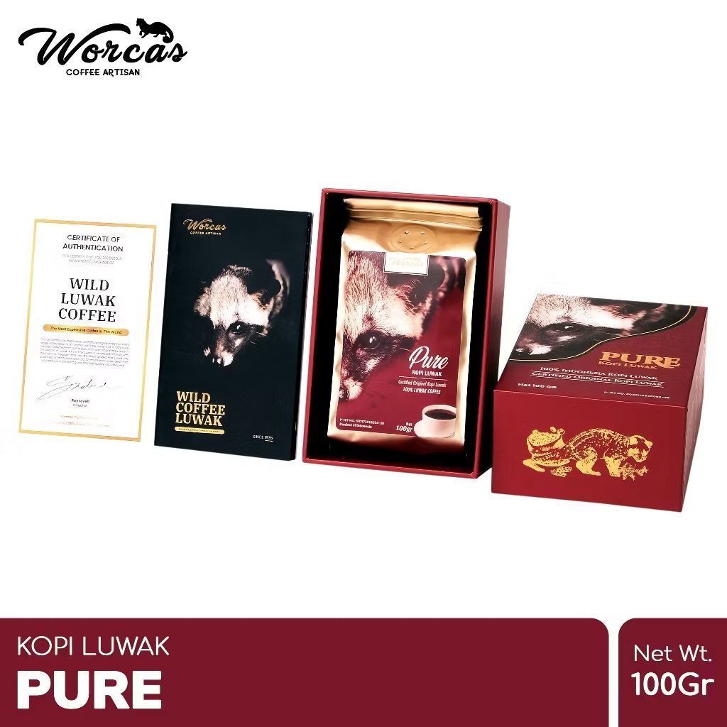 

WORCAS Pure Luwak Coffee 100gr - Classic Box Kopi Luwak