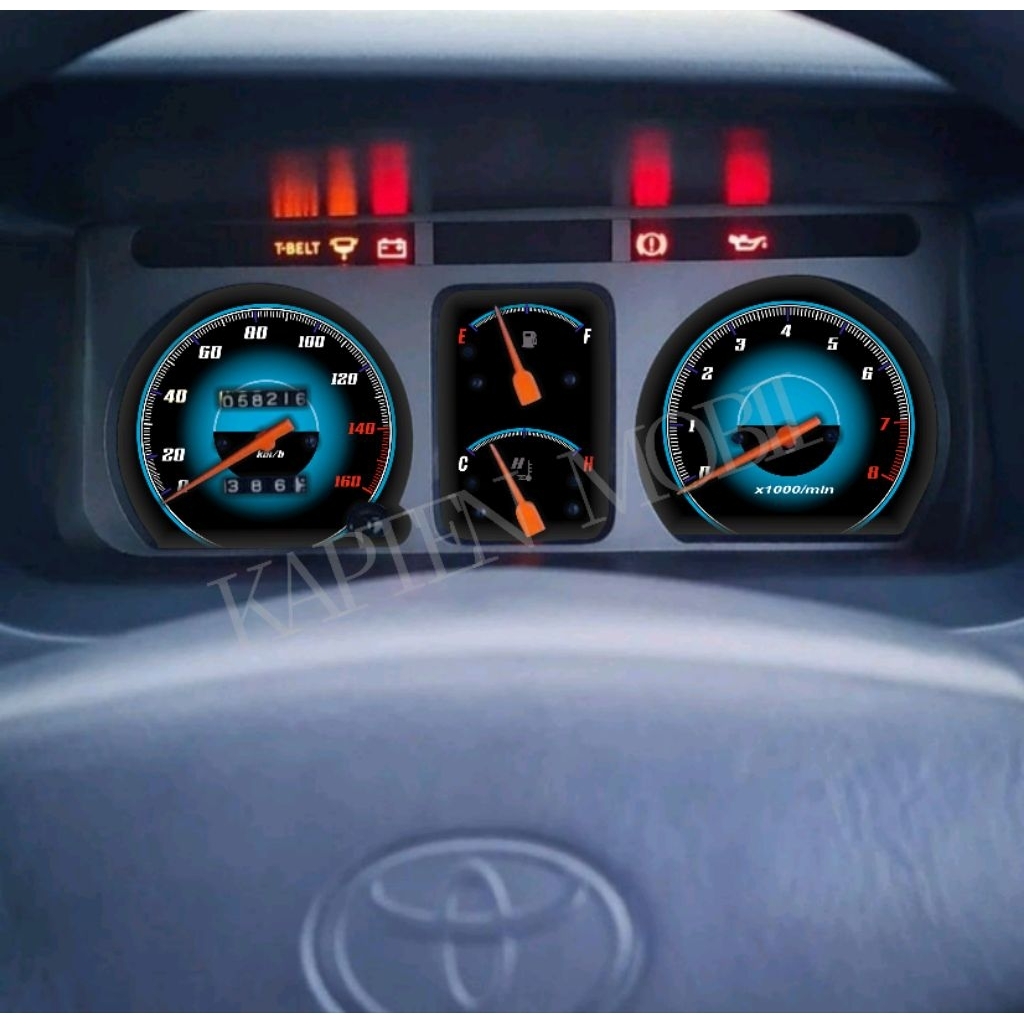 panel custom speedometer kijang kapsul, kijang grand, kijang rpm.