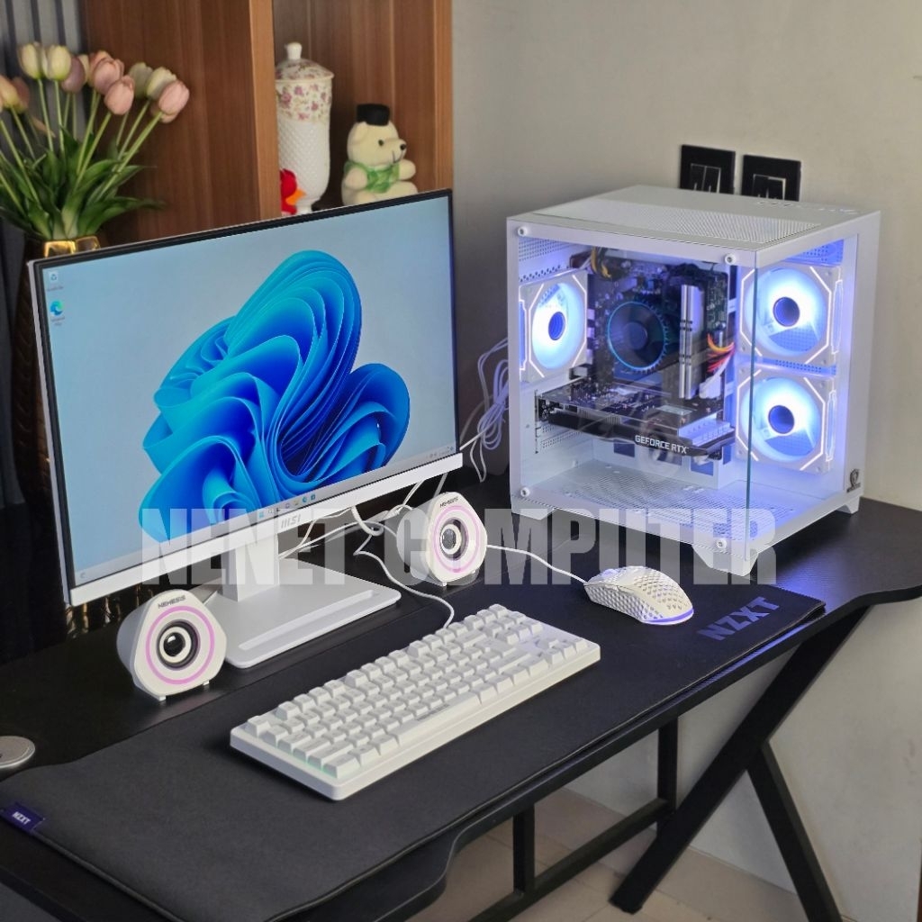 Full Set PC Gaming i5 10400F | RX 580 8GB | 16GB | NVMe | LED 24"