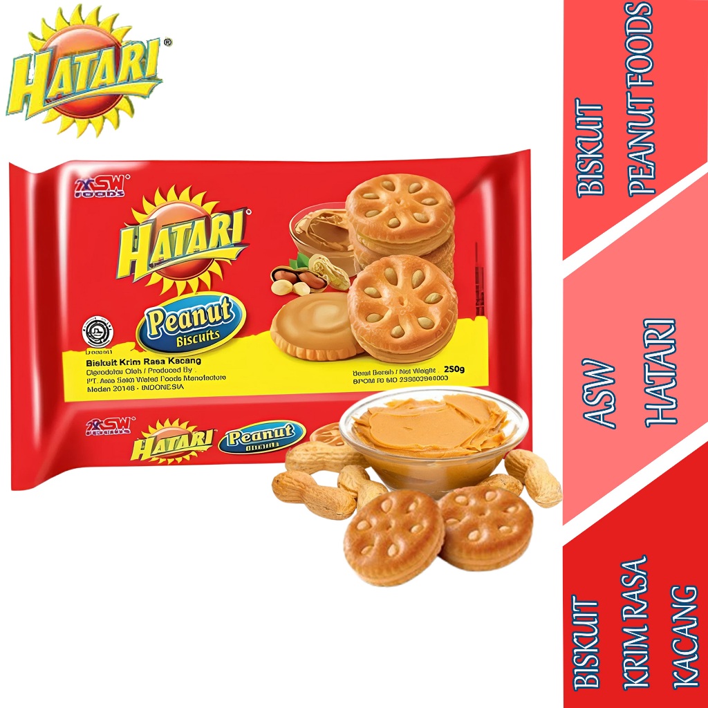 

Biskuit Krim Rasa Kacang - Biskuit Hatari - Biskuit Peanut Cream - 225gr