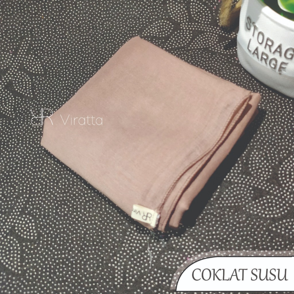 Hijab segi empat paris jadul kerudung kekinian jilbab coklat susu polos berkualitas original