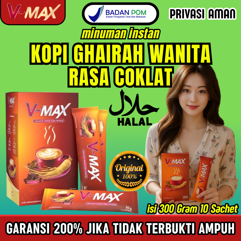 

KOPI VMAX ORIGINAL - KOPI PENAMBAH GAIRAH KHUSUS WANITA RASA COKELAT 1 BOX 10 SACHET