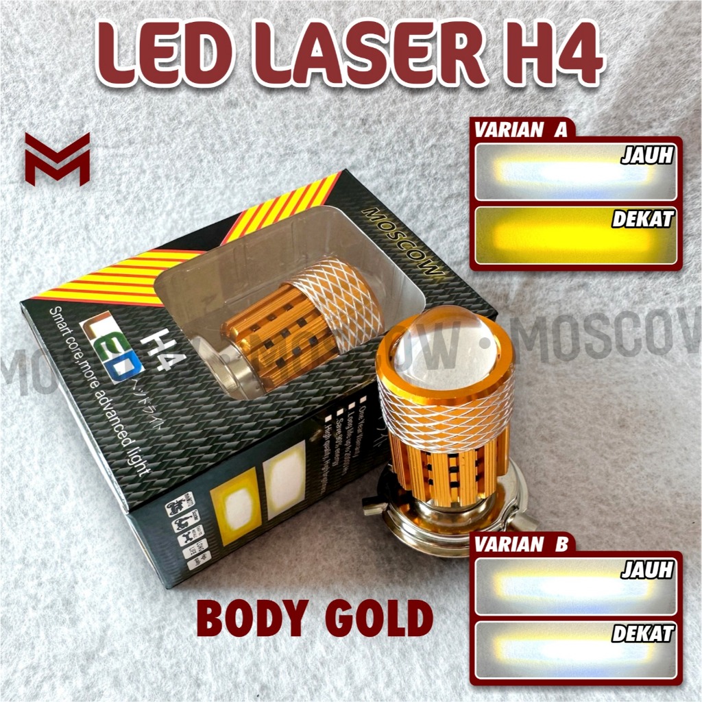 Lampu LED Utama Motor Mobil H4 Laser Putih AC DC Yamaha Vixion Ninja R15 Pulsar dll Lampu utama H4 P