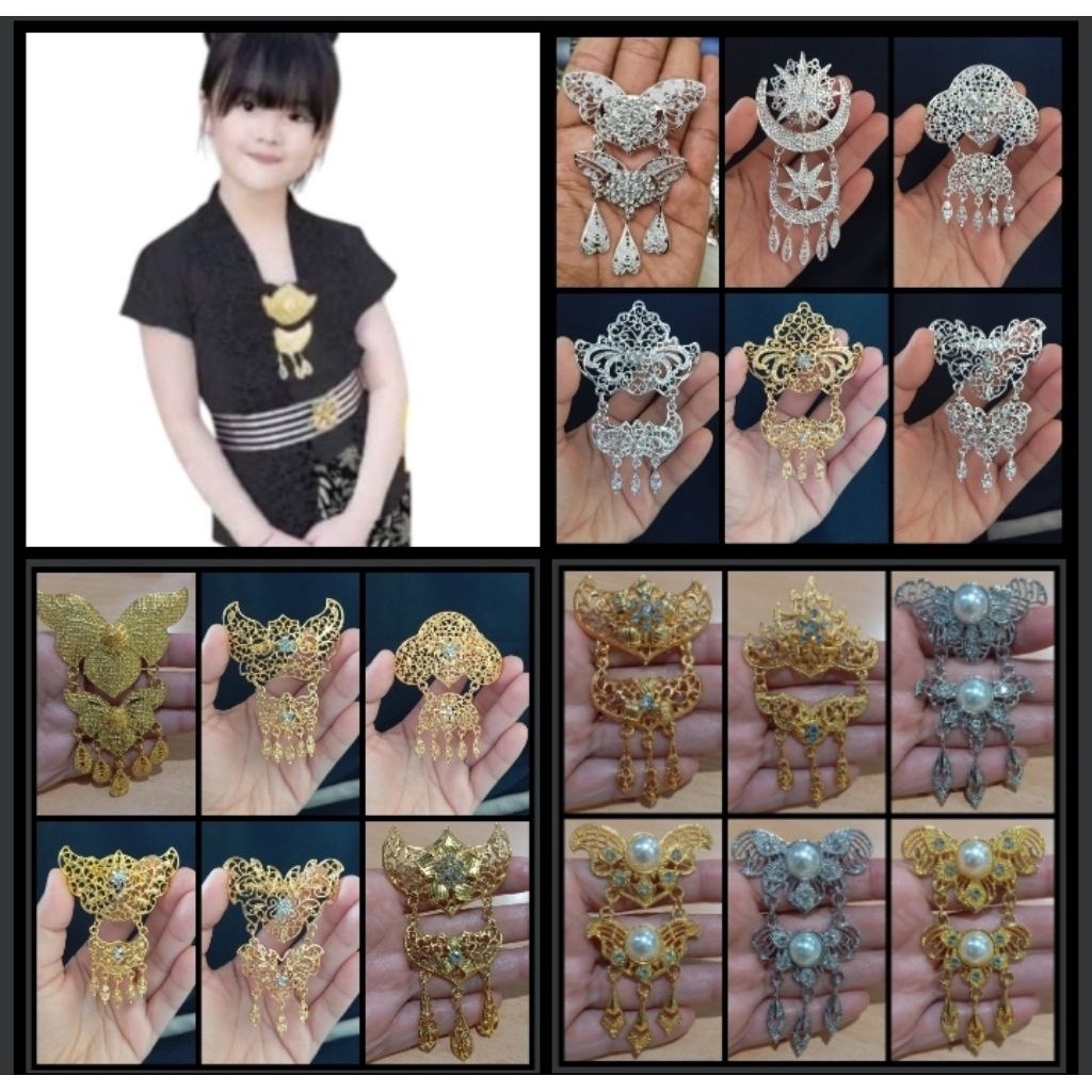 Bros kebaya anak dua susun bros wisuda bros dada simple bros kebaya