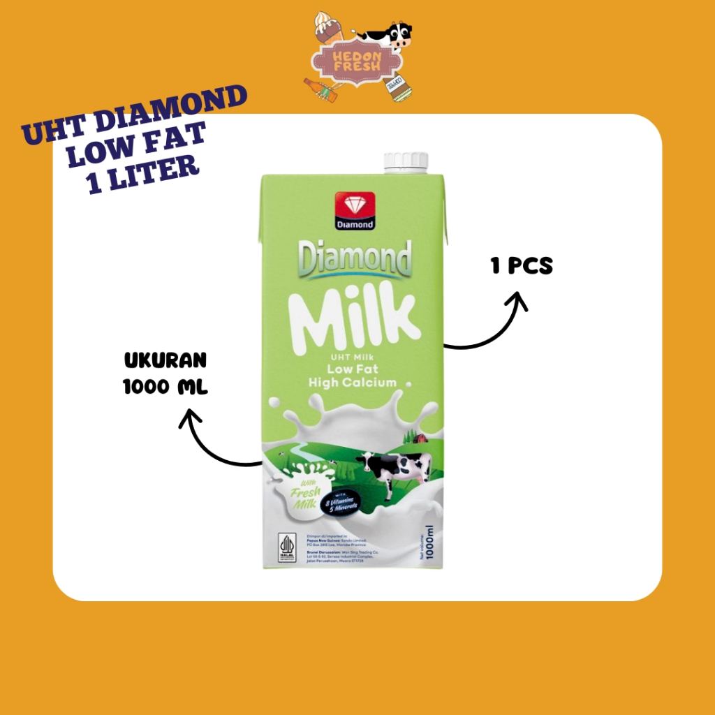 

Susu UHT Diamond 1 Liter Low Fat