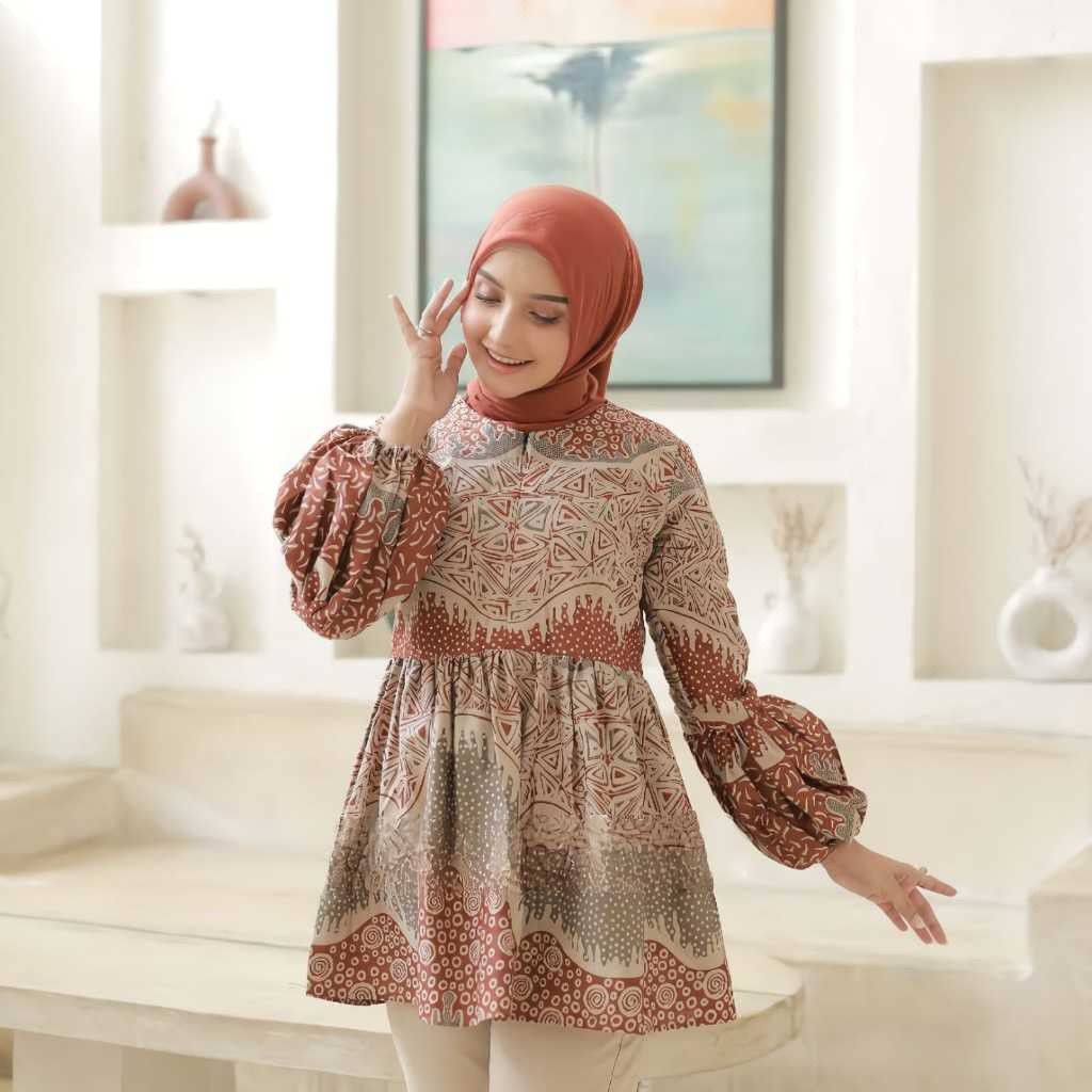 Batik Blues Wanita Motif Gerigi