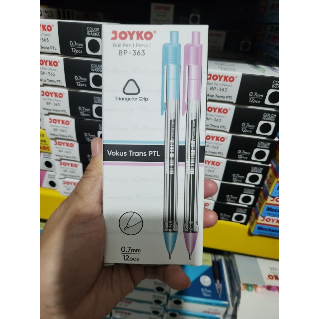 

Ballpen Pulpen Pena Joyko BP-363 VOKUS Trans PTL 0.7 mm 1 PACK isi 12 Pcs