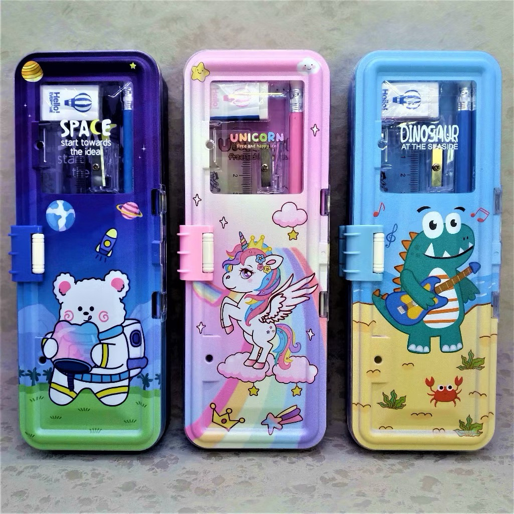 

Kotak Pensil Kaleng B682 + Isi / Pencil Case / Tepak Pensil / Tempat Pensil / Box Pen / Boks Pensil