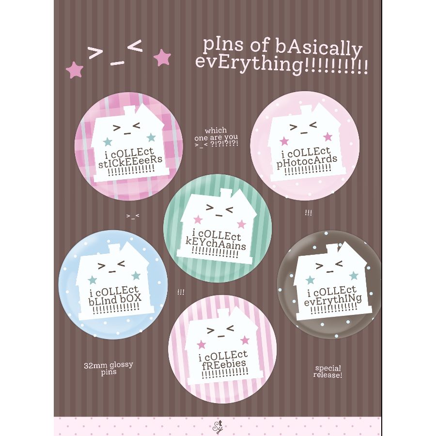 

pins of basically everything (set of 3)