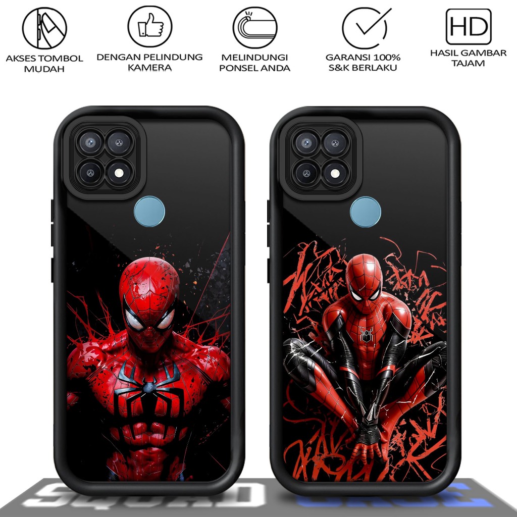 Case Premium Compatible For OPPO A15 A15S A35  Motif [ SPIDERMAN ]  Casing Softcase Glossy Anti jamu