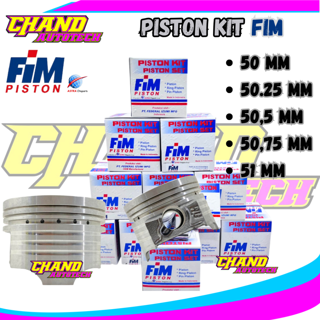 Piston Seher Kit FIM 39 PEN 13 50 50.25 50.5 50.75 51 BEAT SCOOPY KARBU
