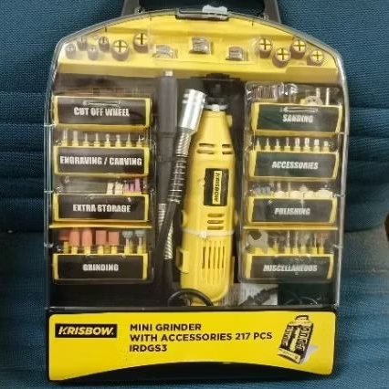 krisbow mini grinder set 217 pcs // krisbow alat grinder mini set 217pcs