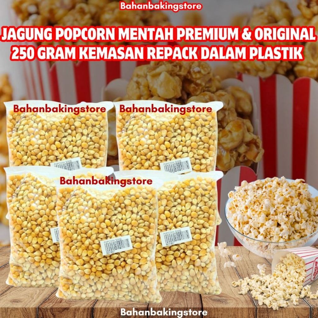 

BIJI JAGUNG POPCORN MENTAH PREMIUM & ORIGINAL 250 GRAM KEMASAN REPACK DALAM PLASTIK